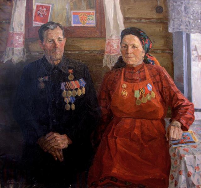 Ёлкин П.В. Супруги П.Г. и А.Ф.Турцевы, ветераны войны и труда. 1975 Ёлкин П.В. Супруги П.Г. и А.Ф.Турцевы, ветераны войны и труда. 1975